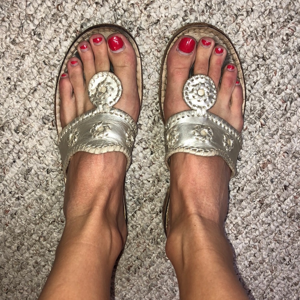 Gold Jack Rogers Flip Flops